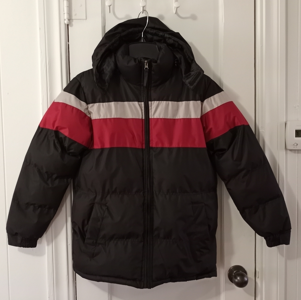 Color Block Puffer Winter Coat Boys Size Large 14/16